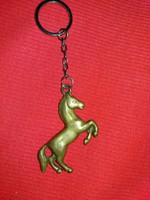 Old metal copper horse figurine (ferrari) keychain as shown