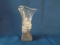 Márton Horváth glass vase of applied art with a small defect is 15 cm high