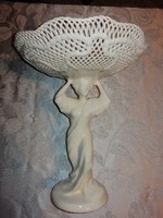 Porcelán asztalközép kínáló figurális