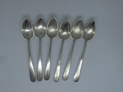 6 pcs 13 lats antique silver Banská Štiavnica small spoons