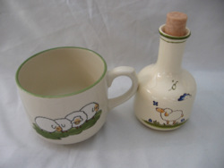 Lamb celery pottery large mug and terry australian bottle, vase in one