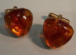 Old amber cufflinks