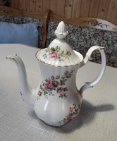 English royal albert porcelain coffee teapot moss rose, 0.8 liter, never used, flawless