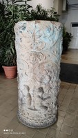 Antik vélhetően 18. vagy 19. századi terrakotta kerámia  alsó oszlop elem szobor 1 méter magas