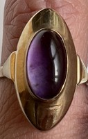 1 Forintról! Antik Ametiszt  8 Karátos Arany (2,6 gr) gyűrű, Kaboson kővel.