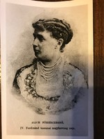 Postcard with a portrait of Princess Alice, postcard, black and white.Wife of Grand Duke Frederick Tuscany