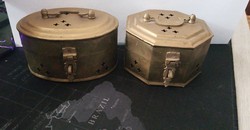 Antique Indian brass jewelry boxes