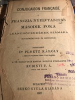 Conjugaison Francaise A francia nyelvtanítás 1887. Benkő Gyula kiadása Budapest