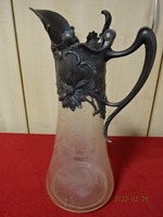 Wine pourer with lid, decanter, height 32 cm. Jugendstil - 1930. Vannneki! Jókai.