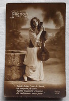 Antique greeting photo postcard with mignon