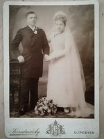 Antique wedding photo from the workshop of Újedest szeredniczky 1900s