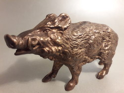 Antique Viennese Bronze - Marked PBW Petri Bronze in Vienna - Wild Boar Statue Marked Original Rarity