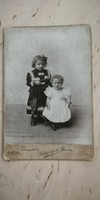Antique children's photo from the workshop of Gyula Kispest