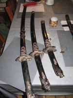 Katana, tanto, wakizashi samurai sword set