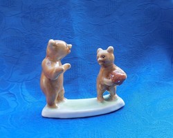 Bodrogkeresztúr ceramic ball teddy bear figure 11 cm (po-2-2)