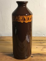 Retro paneled brown minimalist vase t-159