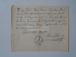 ZA393.6 Régi dokumentum Budapest 1876 - Ujváry János - Nyírkarász , Szabolcs vm, - Horváth Károly