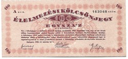 100 pengő 1945 Élelmezési Kölcsönjegy