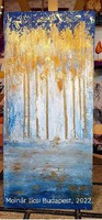 Molnár Ilcsi  " Arany angyal sorozat 5. része - Angyalerdő " című munkám - akril festmény