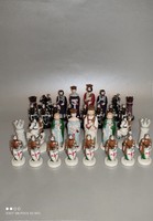 Roxy made in germany molded hand painted plastic marked chess set figurine 1960s