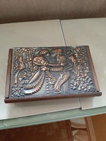 Applied art cover, bronze red wooden box, card box, gift box,