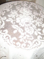 Dreamy antique special rosy fishnet lace applique rosy riselli special custom tablecloth