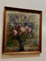 Signed quality painting! Floral still life with wild flowers