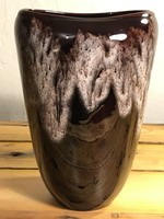Retro glossy brown minimalist vase t-173