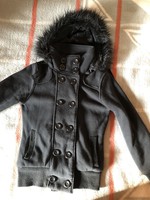 Elegant bc - in cool black hooded fur / lined women 's winter jacket