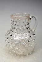 Antique blown broken glass cam jug Zemplén, 19th century ii. Half