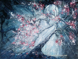 Molnár Ilcsi  " Fehér fény éj "  című munkám - akril festmény