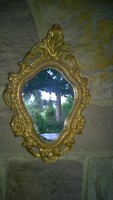 Antik  barokk mot. faragott fali tükör-aranyozott