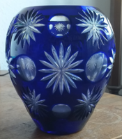Hibátlan kék AJKAI kristály váza