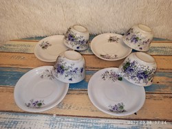 4 pcs 100 year old flawless violet tea cup with saucer
