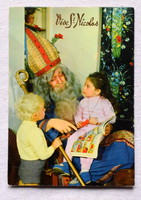 Vintage greeting photo postcard with Santa Claus
