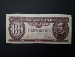 100 Forint 1949 papírpénz - Magyar 100 Ft 1949 papír bankó, piros százas bankjegy