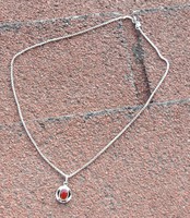 Silver chain with silver stone pendant