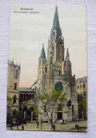 Antik Budapest képeslap Örökimádás templom nemzeti lobogóval  Neumann Márton kiadás