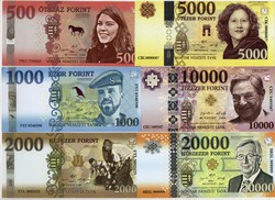500-20000 HUF propaganda banknote line