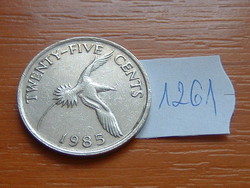 BERMUDA 25 CENT 1985 Réz-nikkel, Fehérfarkú trópusimadár #1261