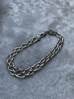 Special 6-row, braided, fabulous Italian silver bracelet