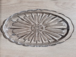Thick oval molded glass tray