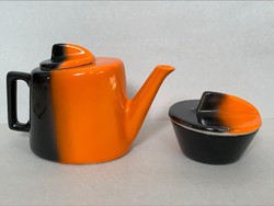 Granite ceramic spout, sugar bowl, orange-black, nostalgia pieces