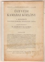 Komarnicki Román: Ügyvédi Kamarai Közlöny 1940 január-június