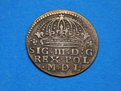 III. Zsigmond lengyel király ezüst pénze 1609, szép állapotban - ingyenes posta