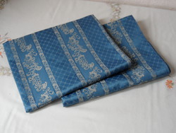 Kék mintás textil, terítő, sötétítő függöny ( 2 db.)
