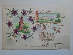 Antik dombornyomott húsvéti üdvözlőlap, levelezőlap, 1903