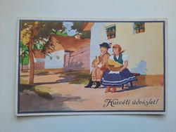 Antik képeslap húsvéti üdvözlőlap, levelezőlap, 1939