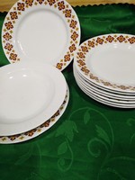 Zsolnay brown floral flat plates