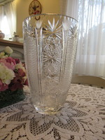 Dús csiszolású Ajka ólom kristály váza nagy méret